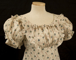 1820 roller printed dress bodice