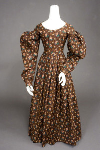 1830s dress brown