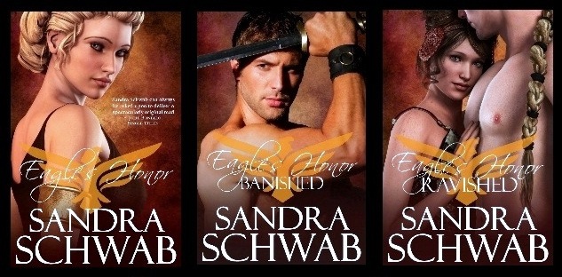 the covers for Sandra Schwab's new series EAGLE'S HONOR