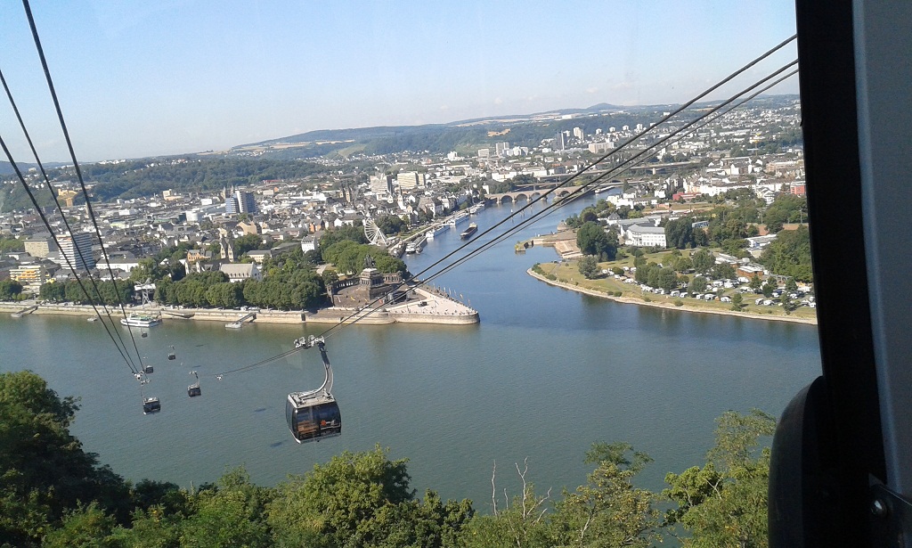 Koblenz with the "German Corner," where the rivers Rhine and Mosel meet