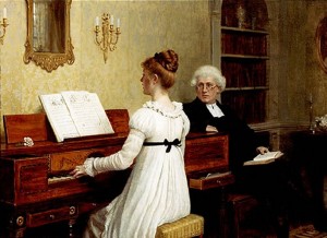 Edmund_Blair_Leighton_-_Singing_to_the_reverend